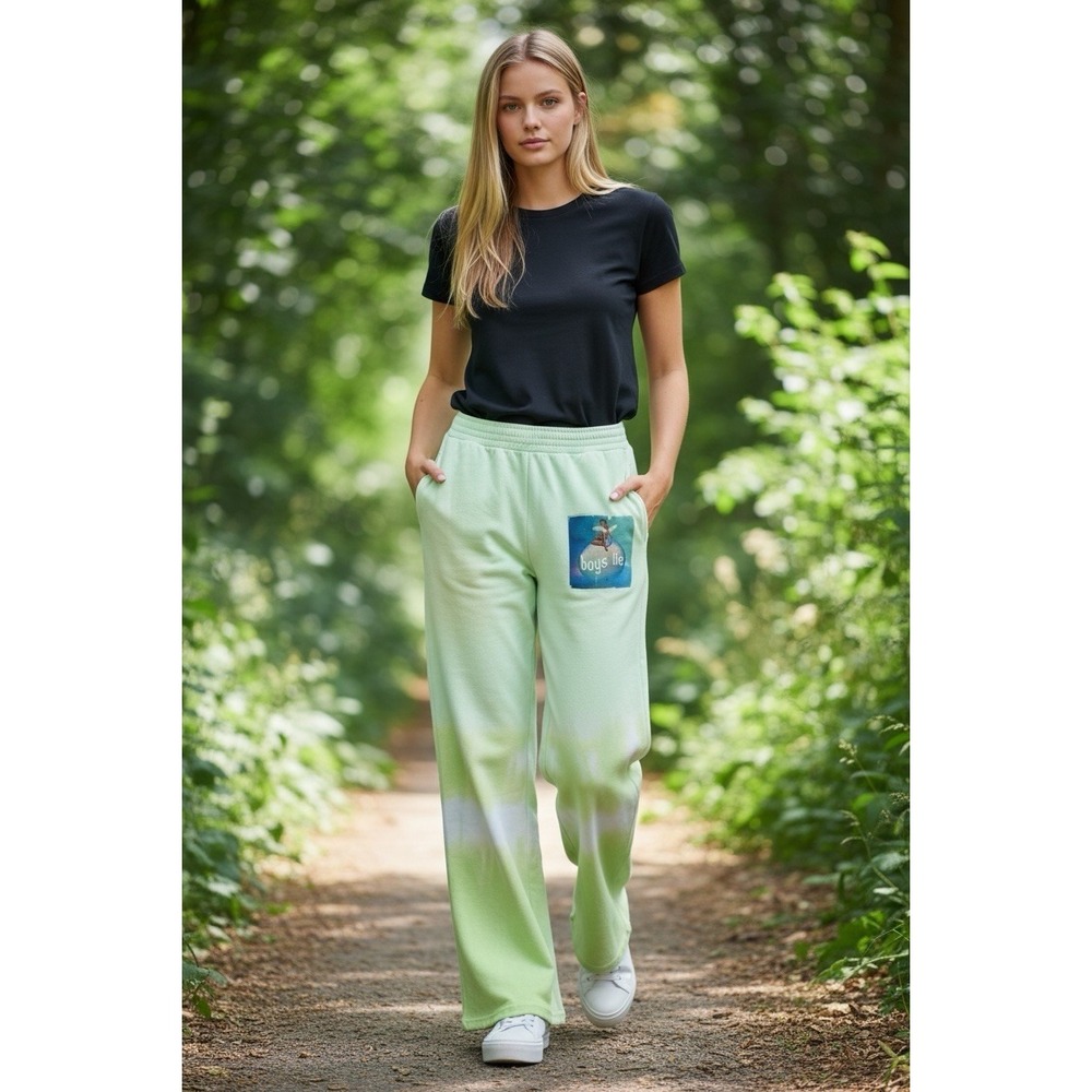 BOYS‎ LIE Burst Your Bubble Wide-Leg Waffle Pants • Green • Size• Small
